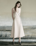 Sleeveless Wrap A-line Midi Dress, Powder Pink