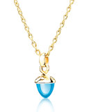 Mikado Bouquet Swiss Blue Topaz Pendant Enhancer in Yellow Gold