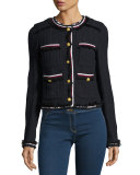 Eclipse Cropped Tweed Jacket, Black