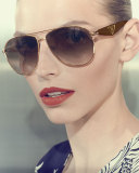 Double Bar Aviator Sunglasses, Light Gold/Brown