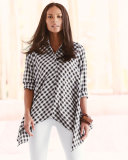 Drama Gingham Handkerchief Shirt, Petite  