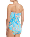 Capri Lace-Up Bandeau One-Piece Swimsuit