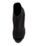 Adriel Stretch Peep-Toe Bootie, Black