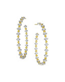 Hoops White & Yellow Diamond Earrings