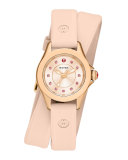 Cape Mini Topaz Watch w/ Double-Wrap Silicone Strap, Blush Pink