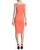 Edwige Sleeveless Jersey Cocktail Dress, Orange