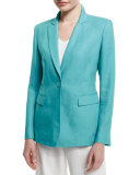 Mackenzie Lavish One-Button Linen Jacket