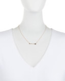 14k Rose Gold Arrow Pendant Necklace w/ Black Diamonds