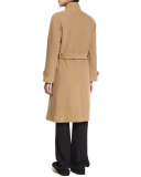 Wool-Blend Double-Breasted Trenchcoat, Camel