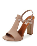 Rockstud T-Strap 90mm Sandal, Poudre