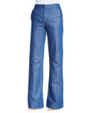 High-Waist Wide-Leg Jeans, Indigo