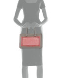 Pandora Demi Vitello & Crocodile Small Tote Bag, Gray/Pink