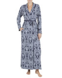 Stormy Skies Embroidered Robe, Slate Blue