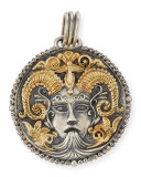 Capricorn Carved Zodiac Pendant with Diamond
