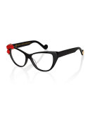 Lily Love Fashion Glasses, Black/Red