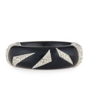 Crystal-Encrusted Origami Cuff Bracelet, Black