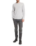 5620 3D Slim-Fit Studded Moto Jeans, Dark Aged Cobbler