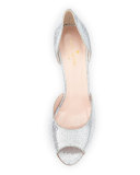 sage glitter d'orsay pump, silver