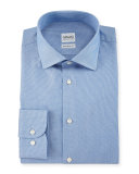 Modern Fit Micro Rope-Print Dress Shirt, Light Blue
