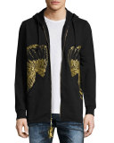 Gold Headdress Zip-Up Hoodie, Black
