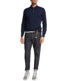 Dark-Wash Denim Jeans, Dark Blue
