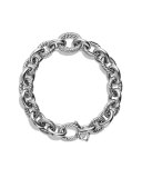 Oval Large Link Bracelet with Diamonds