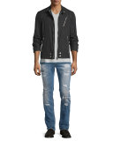 Thavar Destroyed Slim Jeans, Denim