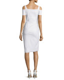 Custom Collection: Julia Cold-Shoulder Ruched Cocktail Sheath Dress 