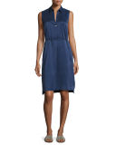 Robinson Sleeveless Silk Shirtdress
