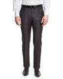 Trofeo Flat-Front Trousers, Charcoal