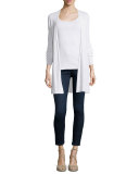 Organic Long Slim Ribbed Cardigan 