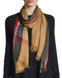 Bill Wool & Silk Scarf, Orange/Multicolor