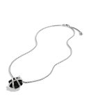 Cable Wrap Pendant with Black Onyx and Diamonds on Chain
