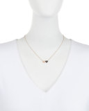 14k Rose Gold Double-Heart Pendant Necklace w/ Two-Tone Diamonds