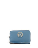 Fulton Large Flat Multifunction Phone Wallet, Sky