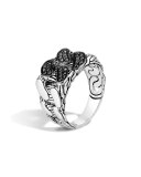 Men's Lava Black Sapphire Chain Gourmette Ring