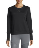 Downtown Mesh-Panel Long-Sleeve Sport Pullover