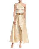Catrice One-Shoulder Satin Jumpsuit, Buff