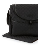 GG Canvas Leather-Trim Diaper Bag