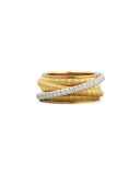 Diamond Cairo 18k Five-Strand Ring with Diamond Accent