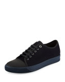 Cap-Toe Canvas Low-Top Sneaker, Navy