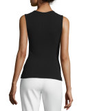 Zigzag Knit Tank Top, Black