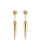 14K Gold Short Spike Drop Earrings with Diamonds