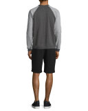 Colorblock Raglan-Sleeve Shirt, Pewter
