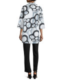 Floating Bubbles Open-Front Jacket, White/Black