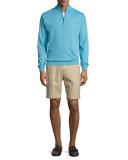 Heather Interlock Quarter-Zip Sweater