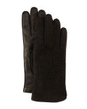 Cashmere-Lined Capybara Leather Gloves