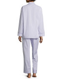 Striped Classic Poplin Pajama Set, Lavender
