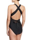 Cabana Solids Alana Crossover One-Piece Swimsuit