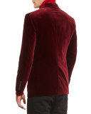Shelton Base Velvet Sport Jacket, Burgundy